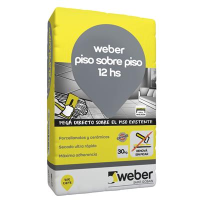 Adhesivo Piso Sobre Piso 12 Hs Weber 30 Kg 92-0141